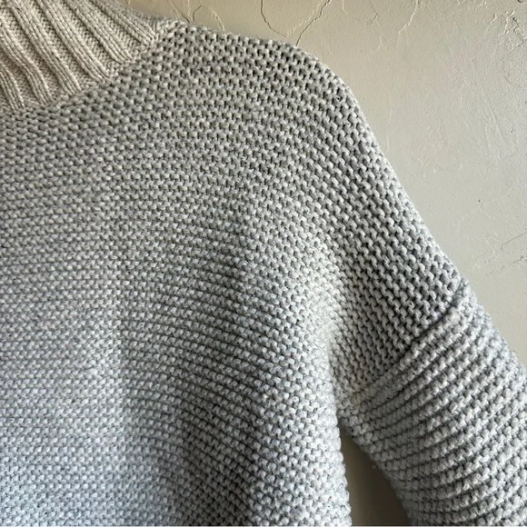 Marine Layer Remi Cozy Knit Wool Blend Mock Neck Sweater‎ Fishermen Knit Sz M - Picture 3 of 12